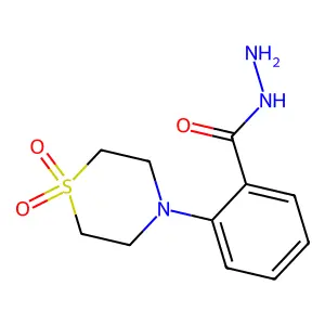 2-(1,1-Dioxo-1lambda~6~,4-thiazinan-4-yl)benzenecarbohydrazide structure