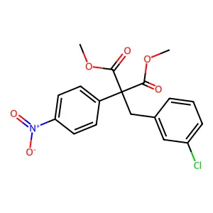Dimethyl 2-(3-chlorobenzyl)-2-(4-nitrophenyl)malonate structure
