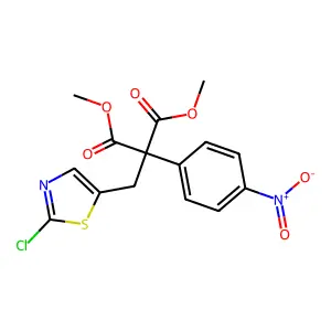 Dimethyl 2-[(2-chloro-1,3-thiazol-5-yl)methyl]-2-(4-nitrophenyl)malonate structure