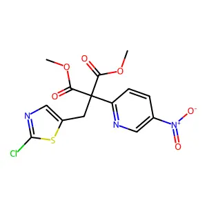 Dimethyl 2-[(2-chloro-1,3-thiazol-5-yl)methyl]-2-(5-nitro-2-pyridinyl)malonate structure