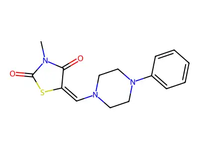 3-Methyl-5-[(4-phenylpiperazin-1-yl)methylidene]-1,3-thiazolidine-2,4-dione structure