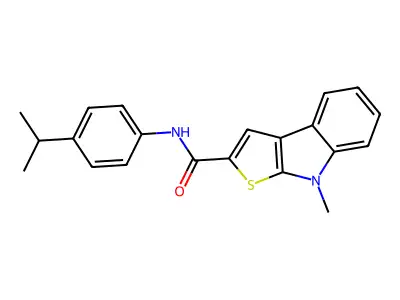 N-(4-isopropylphenyl)-8-methyl-8H-thieno[2,3-b]indole-2-carboxamide structure