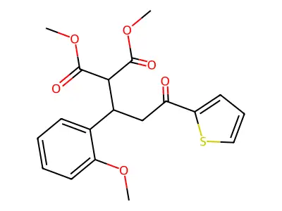 Dimethyl 2-[1-(2-methoxyphenyl)-3-oxo-3-(2-thienyl)propyl]malonate structure