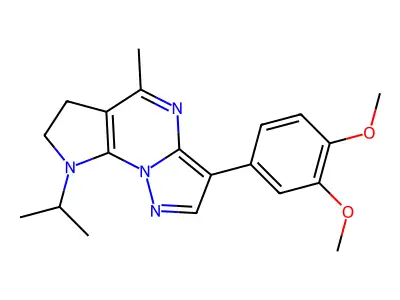 3-(3,4-dimethoxyphenyl)-8-isopropyl-5-methyl-7,8-dihydro-6H-pyrazolo[1,5-a]pyrrolo[3,2-e]pyrimidine structure