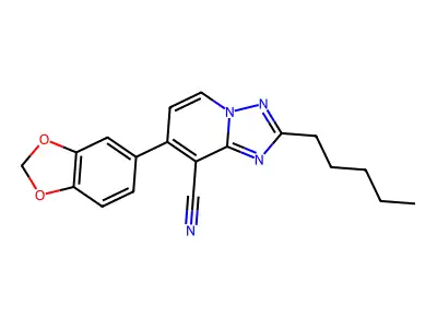 7-(1,3-Benzodioxol-5-yl)-2-pentyl[1,2,4]triazolo[1,5-a]pyridine-8-carbonitrile structure