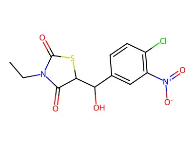 5-[(4-Chloro-3-nitrophenyl)(hydroxy)methyl]-3-ethyl-1,3-thiazolane-2,4-dione structure