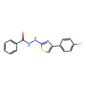 N'-[4-(4-fluorophenyl)-1,3-thiazol-2-yl]benzenecarbohydrazide structure