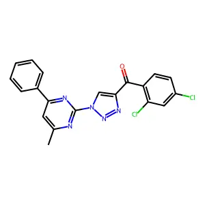 (2,4-dichlorophenyl)[1-(4-methyl-6-phenyl-2-pyrimidinyl)-1H-1,2,3-triazol-4-yl]methanone structure