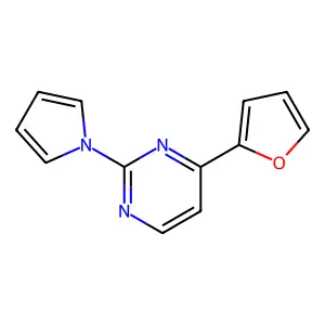4-(2-furyl)-2-(1H-pyrrol-1-yl)pyrimidine structure