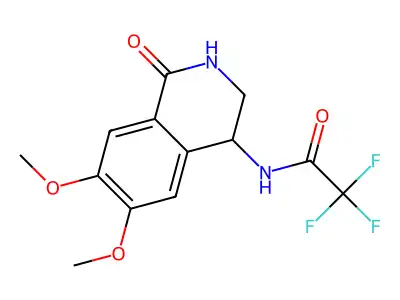N-(6,7-dimethoxy-1-oxo-1,2,3,4-tetrahydro-4-isoquinolinyl)-2,2,2-trifluoroacetamide structure