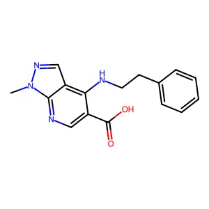 1-methyl-4-(phenethylamino)-1H-pyrazolo[3,4-b]pyridine-5-carboxylic acid structure