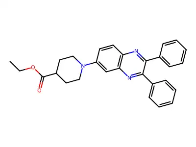 Ethyl 1-(2,3-diphenylquinoxalin-6-yl)piperidine-4-carboxylate structure