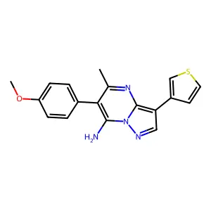 6-(4-Methoxyphenyl)-5-methyl-3-(3-thienyl)pyrazolo[1,5-a]pyrimidin-7-ylamine structure