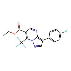ethyl 3-(4-fluorophenyl)-7-(trifluoromethyl)pyrazolo[1,5-a]pyrimidine-6-carboxylate structure