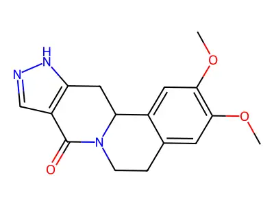 2,3-dimethoxy-5,11,12,12a-tetrahydropyrazolo[3',4':4,5]pyrido[2,1-a]isoquinolin-8(6H)-one structure