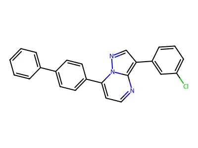 7-[1,1'-Biphenyl]-4-yl-3-(3-chlorophenyl)pyrazolo[1,5-a]pyrimidine structure