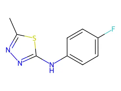 N-(4-fluorophenyl)-5-methyl-1,3,4-thiadiazol-2-amine structure