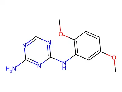 N-(2,5-dimethoxyphenyl)-1,3,5-triazine-2,4-diamine structure