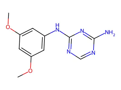 N-(3,5-dimethoxyphenyl)-1,3,5-triazine-2,4-diamine structure