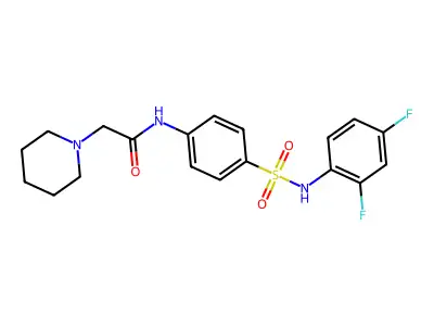 N-[4-[[(2,4-Difluorophenyl)amino]sulfonyl]phenyl]-1-piperidineacetamide structure