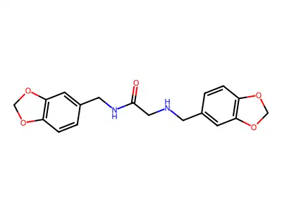 N-(1,3-Benzodioxol-5-ylmethyl)-2-[(1,3-benzodioxol-5-ylmethyl)amino]acetamide structure