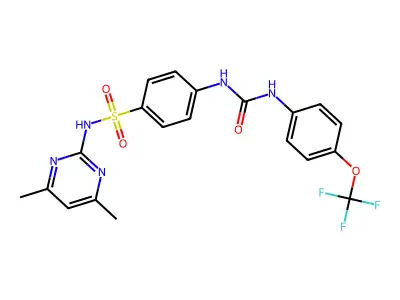 N-(4,6-Dimethylpyrimidin-2-yl)-4-(3-(4-(trifluoromethoxy)phenyl)ureido)benzenesulfonamide structure