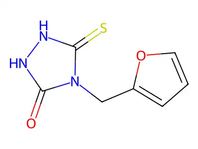 4-(Furan-2-ylmethyl)-5-sulfanylidene-1,2,4-triazolidin-3-one structure