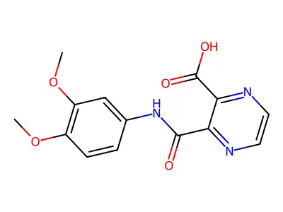 3-((3,4-Dimethoxyphenyl)carbamoyl)pyrazine-2-carboxylic acid structure