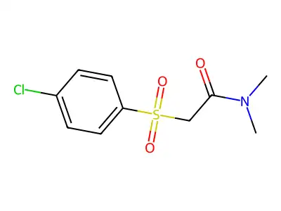 2-(4-chlorophenyl)sulfonyl-N,N-dimethylacetamide structure