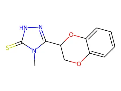 5-(2,3-dihydro-1,4-benzodioxin-2-yl)-4-methyl-4H-1,2,4-triazole-3-thiol structure