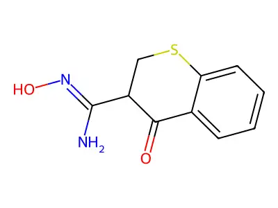 N'-hydroxy-4-oxo-2,3-dihydrothiochromene-3-carboximidamide structure