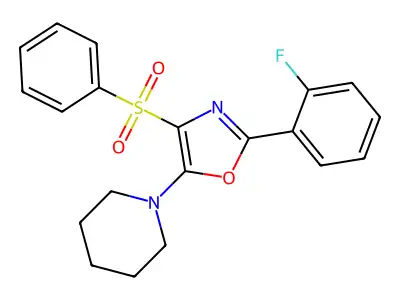 2-(2-Fluorophenyl)-4-(phenylsulfonyl)-5-(piperidin-1-yl)oxazole structure