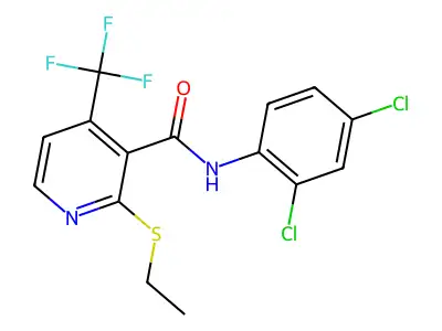 N-(2,4-Dichlorophenyl)-2-(ethylthio)-4-(trifluoromethyl)-3-pyridinecarboxamide structure