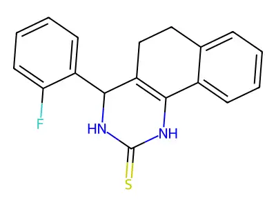 4-(2-fluorophenyl)-3,4,5,6-tetrahydrobenzo[h]quinazoline-2(1H)-thione structure