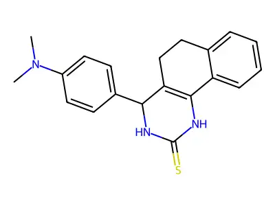 4-[4-(dimethylamino)phenyl]-3,4,5,6-tetrahydrobenzo[h]quinazoline-2(1H)-thione structure