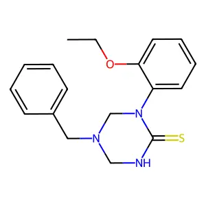 5-Benzyl-1-(2-ethoxyphenyl)-1,3,5-triazinane-2-thione structure