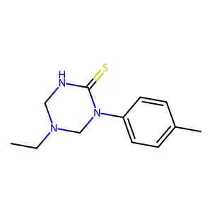5-Ethyl-1-(4-methylphenyl)-1,3,5-triazinane-2-thione structure