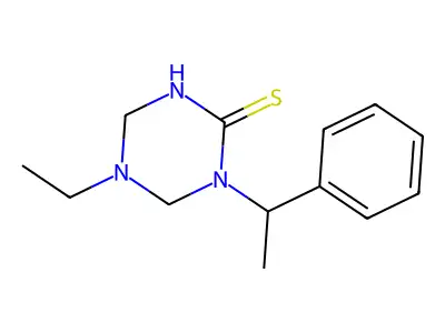 5-Ethyl-1-(1-phenylethyl)-1,3,5-triazinane-2-thione structure