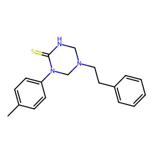 1-(4-Methylphenyl)-5-(2-phenylethyl)-1,3,5-triazinane-2-thione structure