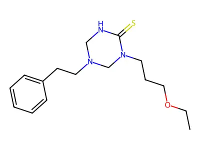 1-(3-Ethoxypropyl)-5-phenethyl-1,3,5-triazinane-2-thione structure