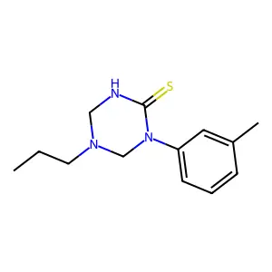 1-(3-Methylphenyl)-5-propyl-1,3,5-triazinane-2-thione structure