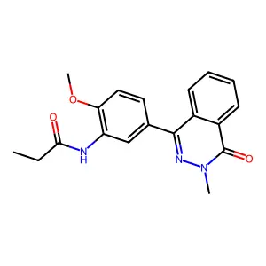 N-[2-methoxy-5-(3-methyl-4-oxophthalazin-1-yl)phenyl]propanamide structure