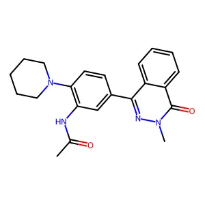 N-[5-(3-methyl-4-oxophthalazin-1-yl)-2-piperidin-1-ylphenyl]acetamide structure