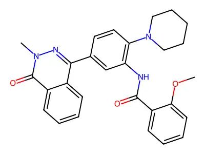 2-methoxy-N-[5-(3-methyl-4-oxophthalazin-1-yl)-2-piperidin-1-ylphenyl]benzamide structure