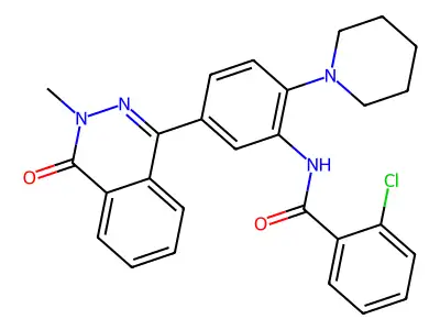 2-chloro-N-[5-(3-methyl-4-oxo-3,4-dihydrophthalazin-1-yl)-2-(piperidin-1-yl)phenyl]benzamide structure
