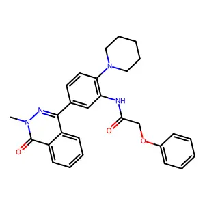 N-[5-(3-methyl-4-oxophthalazin-1-yl)-2-piperidin-1-ylphenyl]-2-phenoxyacetamide structure
