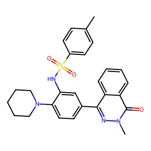 4-methyl-N-[5-(3-methyl-4-oxophthalazin-1-yl)-2-piperidin-1-ylphenyl]benzenesulfonamide structure
