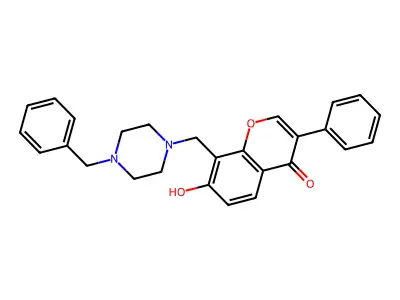 8-[(4-Benzylpiperazin-1-yl)methyl]-7-hydroxy-3-phenylchromen-4-one structure