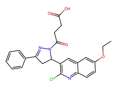4-(5-(2-chloro-6-ethoxyquinolin-3-yl)-3-phenyl-4,5-dihydro-1H-pyrazol-1-yl)-4-oxobutanoic acid structure