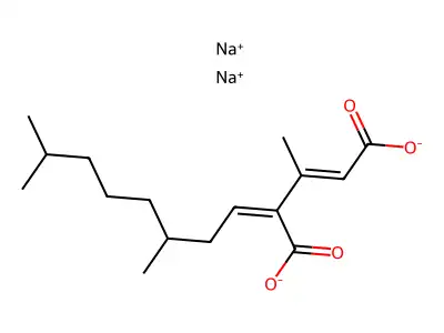 Disodium;4-(3,7-dimethyloctylidene)-3-methylpent-2-enedioate structure